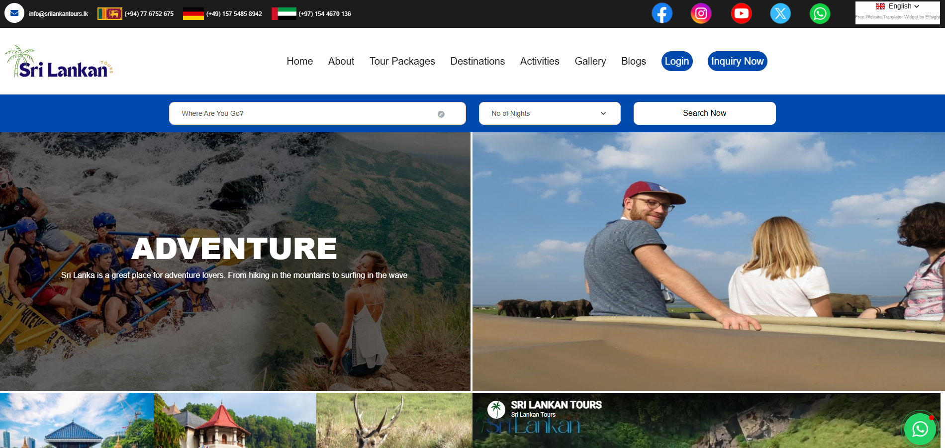 Srilankan Tours Travel Website