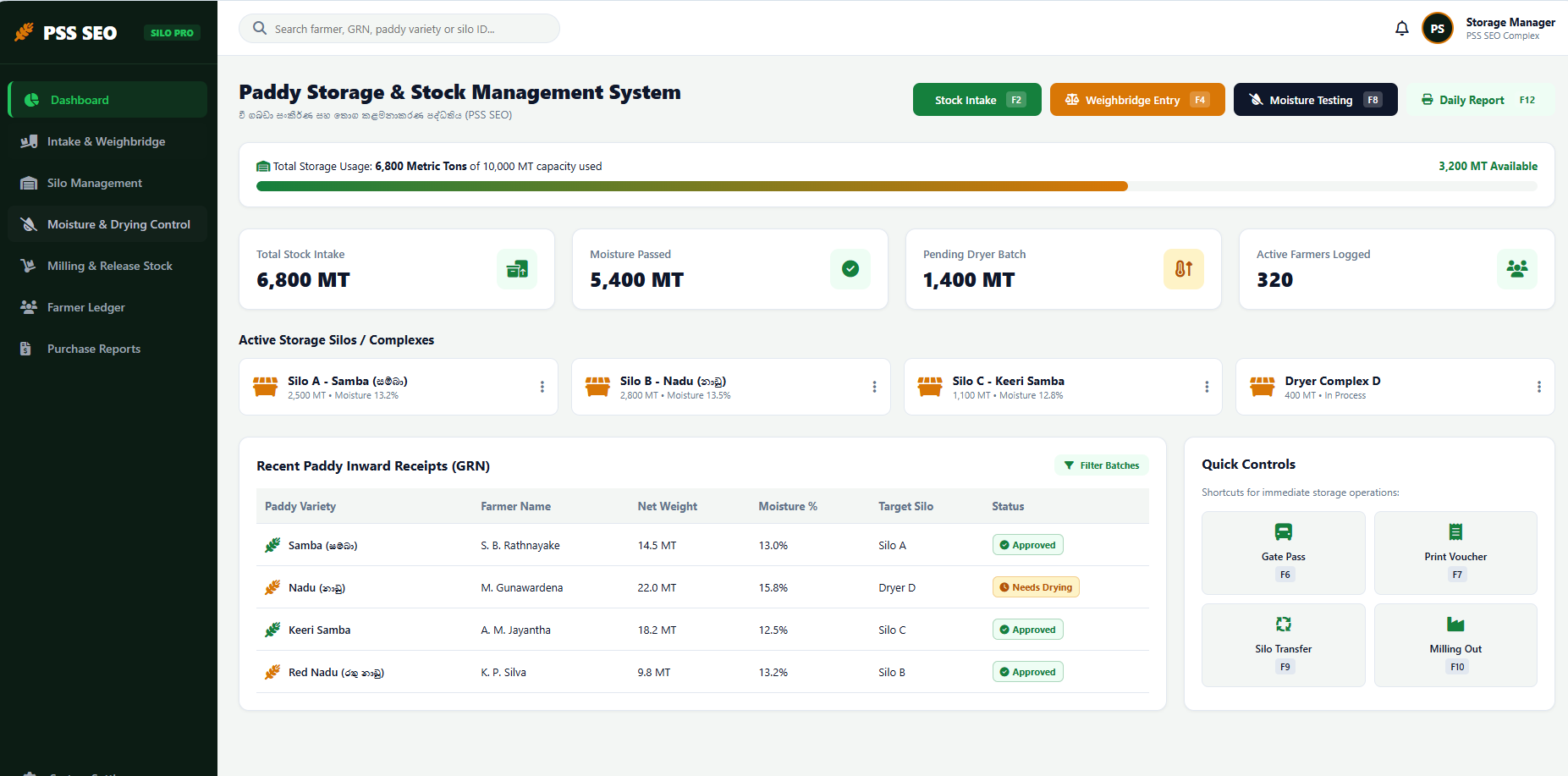 Paddy Storage Management System